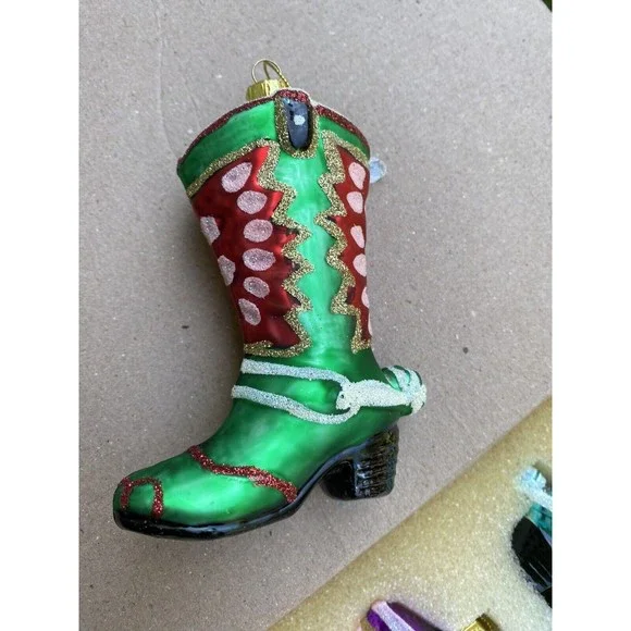 Cowboy Boot Ornament 4.75 Inch Western Christmas Set of 6 TWO's Co. - Picture 13 of 14